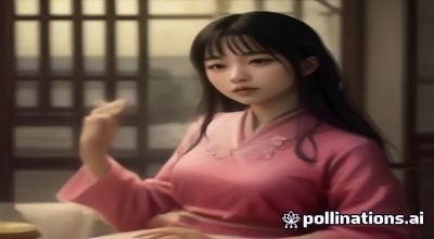 中国传统仕女图卷轴局部，工笔细描的女性形象以繁复衣饰遮蔽身体，展现东亚传统美学中含蓄表达女性之美的独特方式